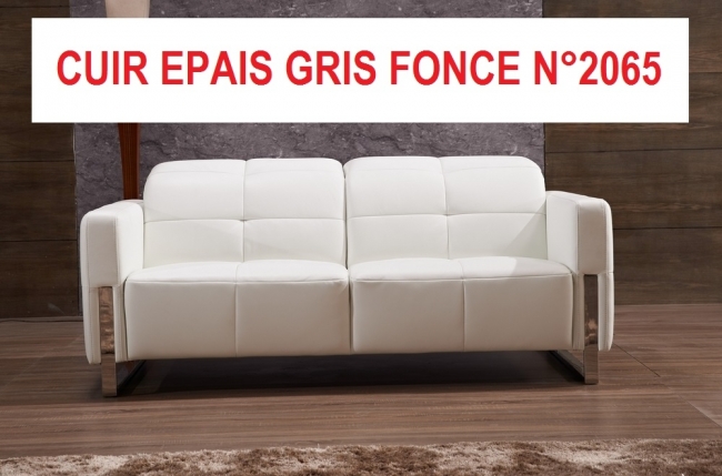 commande personnalisee sur demande du client  canapé 3 places valoria en cuir de buffle epais italien de luxe, cuir epais gris foncé n° 2065. la couleur du cuir peut être un peu différente de celui commandé la 1ère fois. 